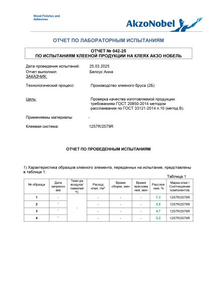 ОТЧЕТ № 042-25 БДОК 17.03.25