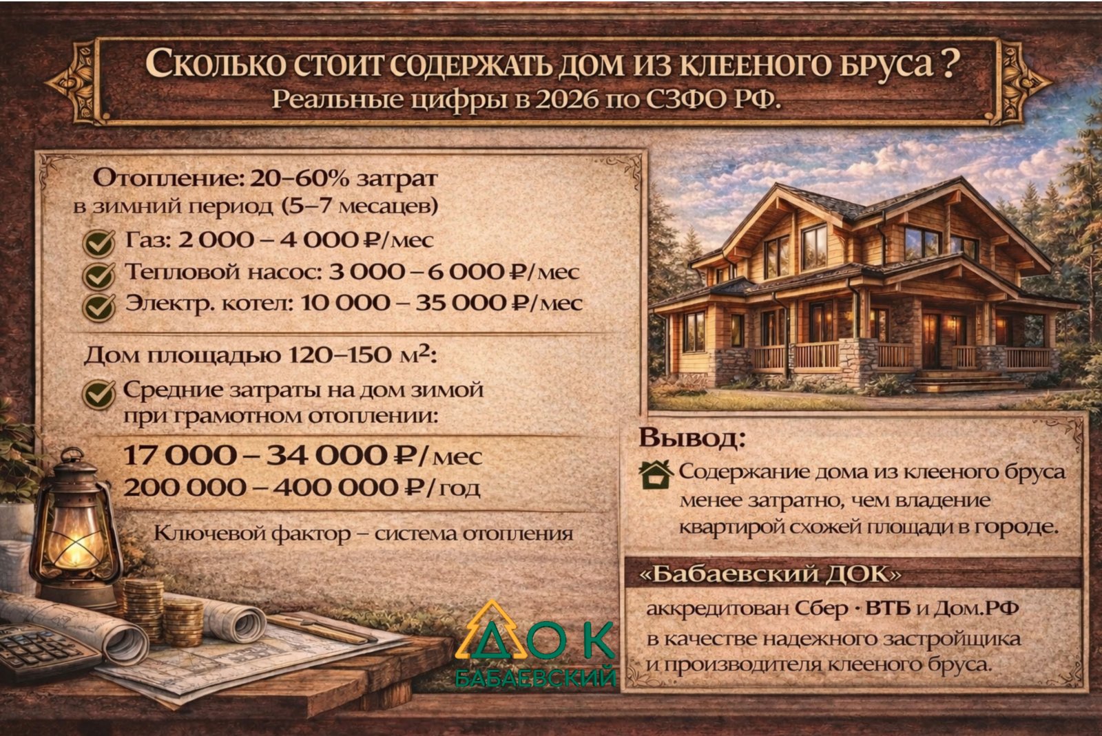 Сколько реально стоит содержать загородный дом из клееного бруса в РФ